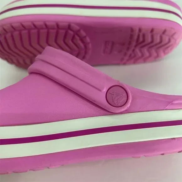 Crocs Crocband Girls Size 3 Pink Clogs Sandals Casual Shoes - Picture 8 of 11